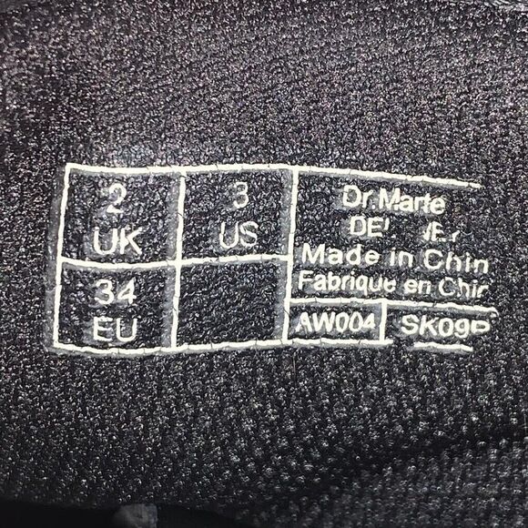 Dr Doc Martens Delaney Youth Size 3 Kids Black Leather Ankle Side Zipper Boots - Picture 3 of 10